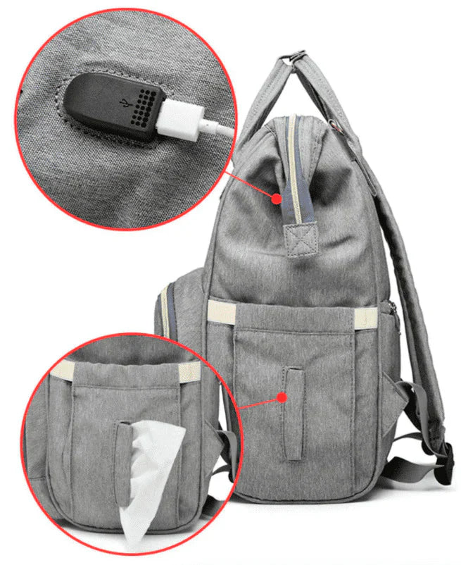 Bolsa Mochila Maternidade Impermeável com USB - SmartBag
