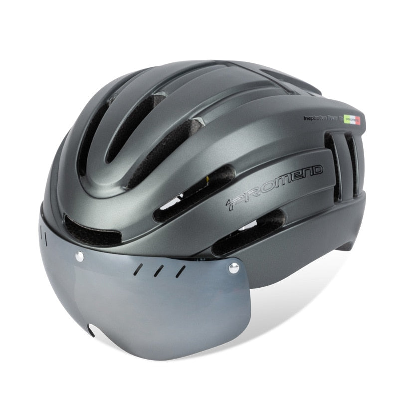 Capacete Ciclismo com Luz Traseira e Viseira Magnética Promend
