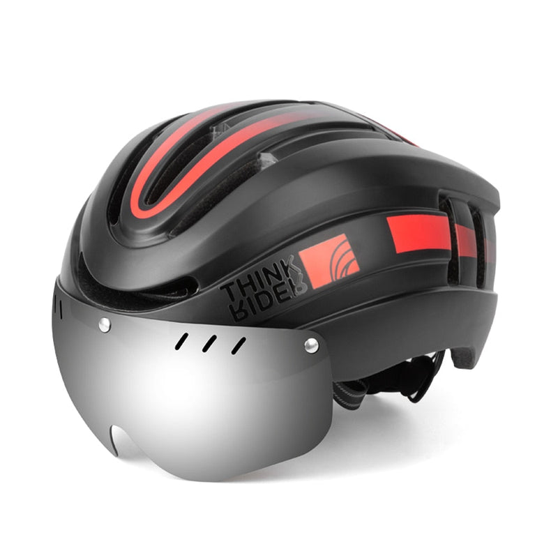 Capacete Ciclismo com Luz Traseira e Viseira Magnética Promend