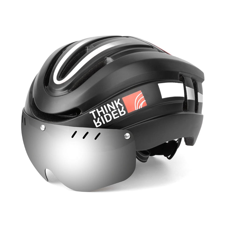 Capacete Ciclismo com Luz Traseira e Viseira Magnética Promend